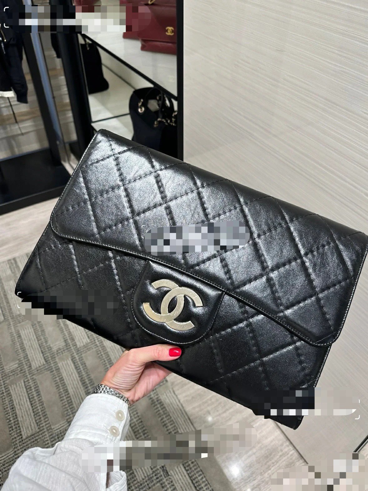 Chanel Female Clutch Bag Cow Leather Large Capacity M-l-s