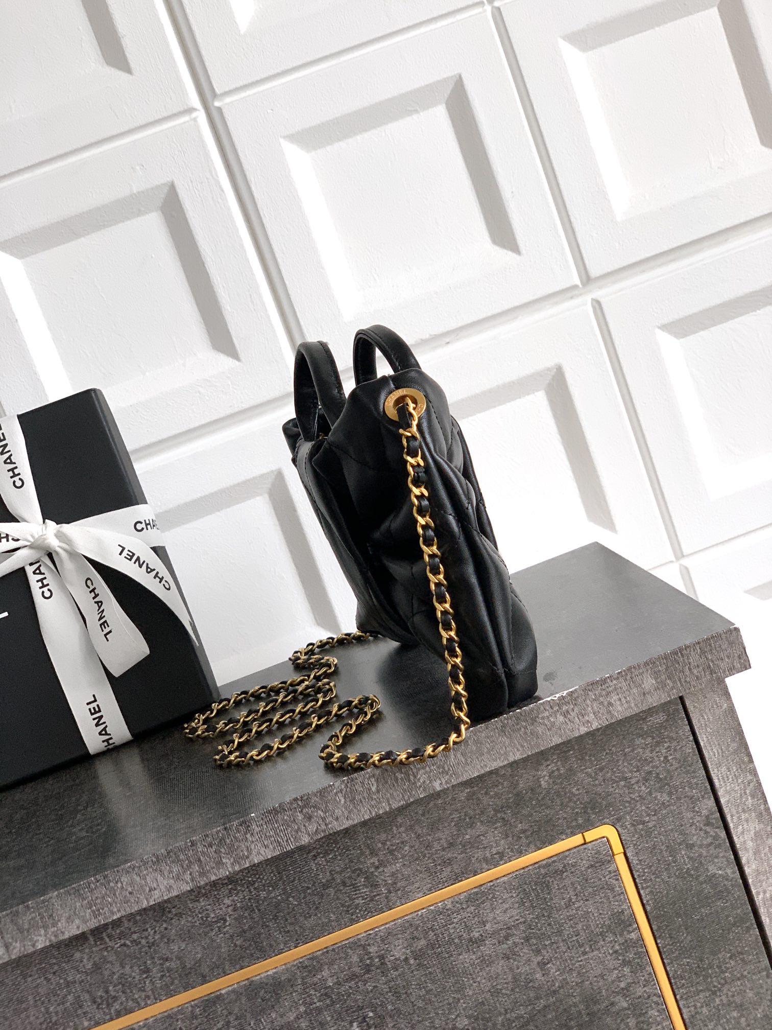 Chanel Female Basic Bag Sheepskin Black Waterproof M-l