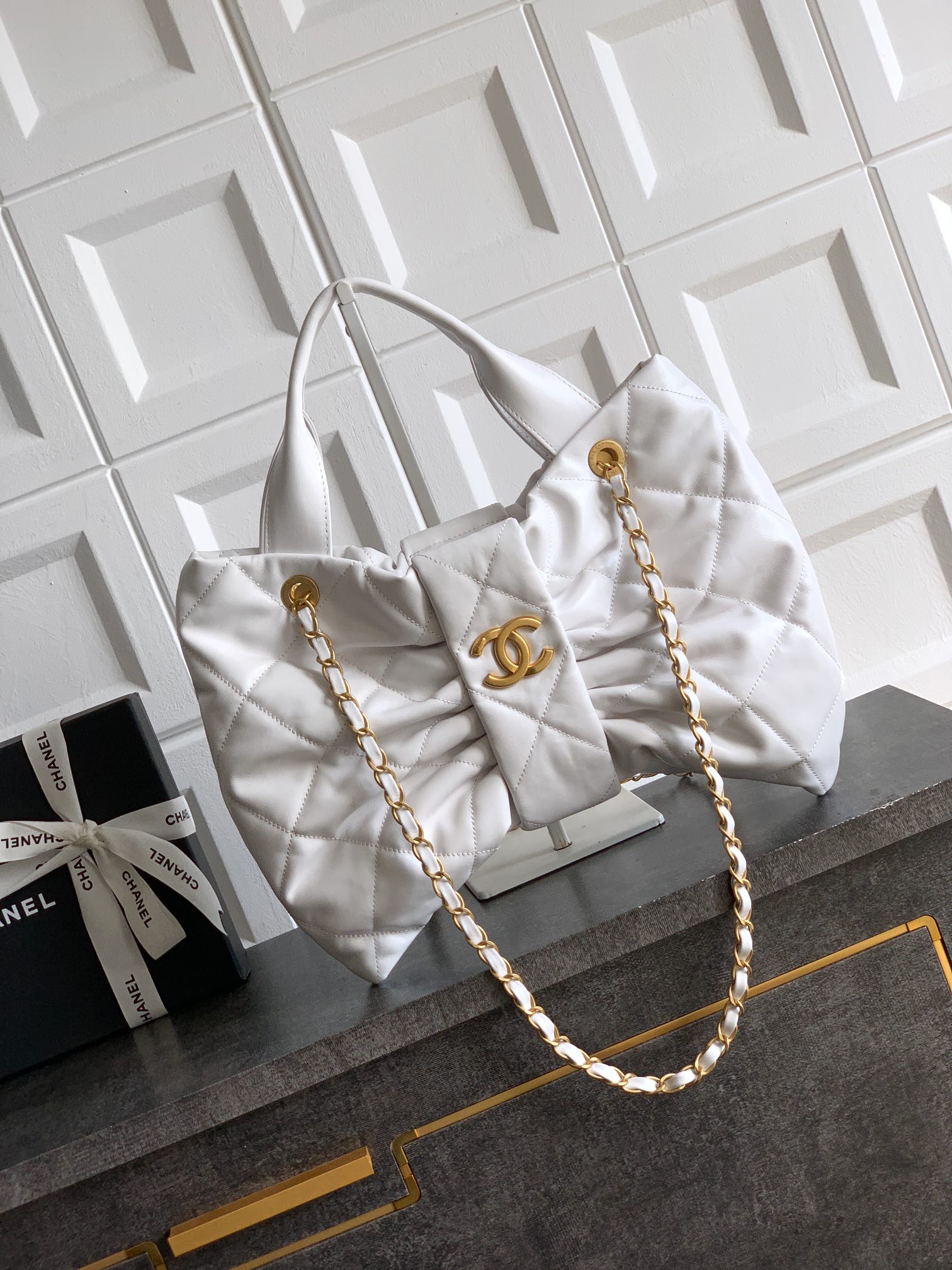 Chanel Female Basic Bag Sheepskin Black Waterproof L