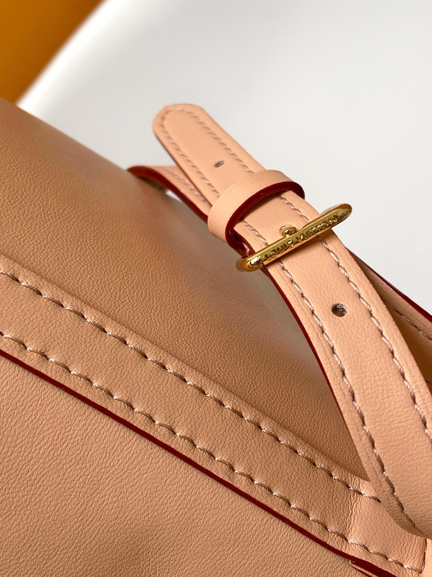 Louis Vuitton Tote Bag Cow Leather Beige M-s