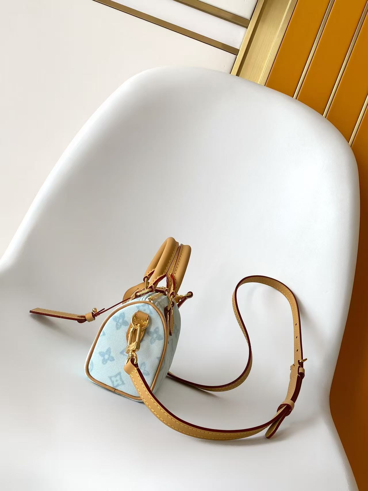 Louis Vuitton Basic Bag Cow Leather Blue M-s