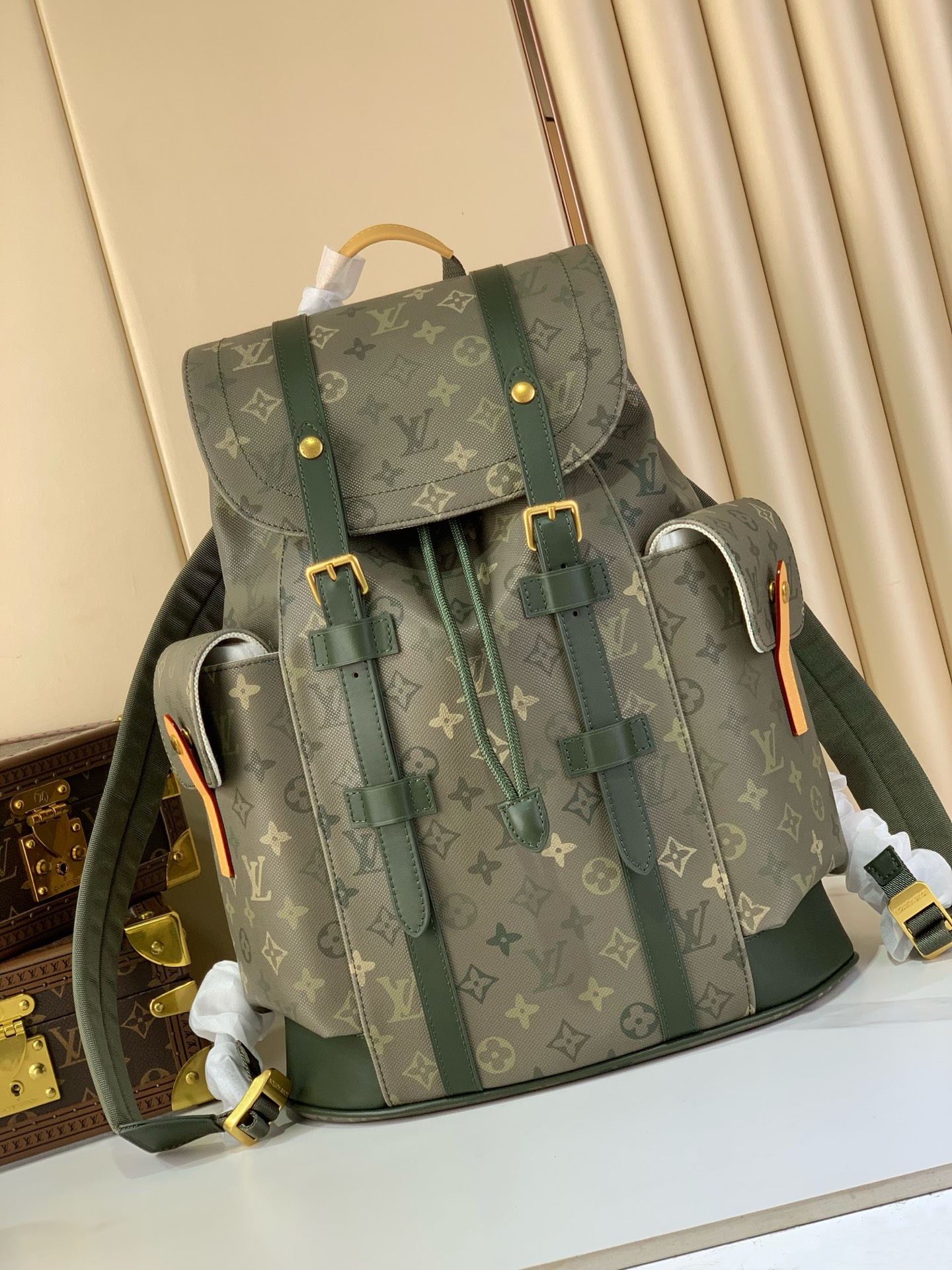 Louis Vuitton Backpack Cow Leather Brown M-l-s