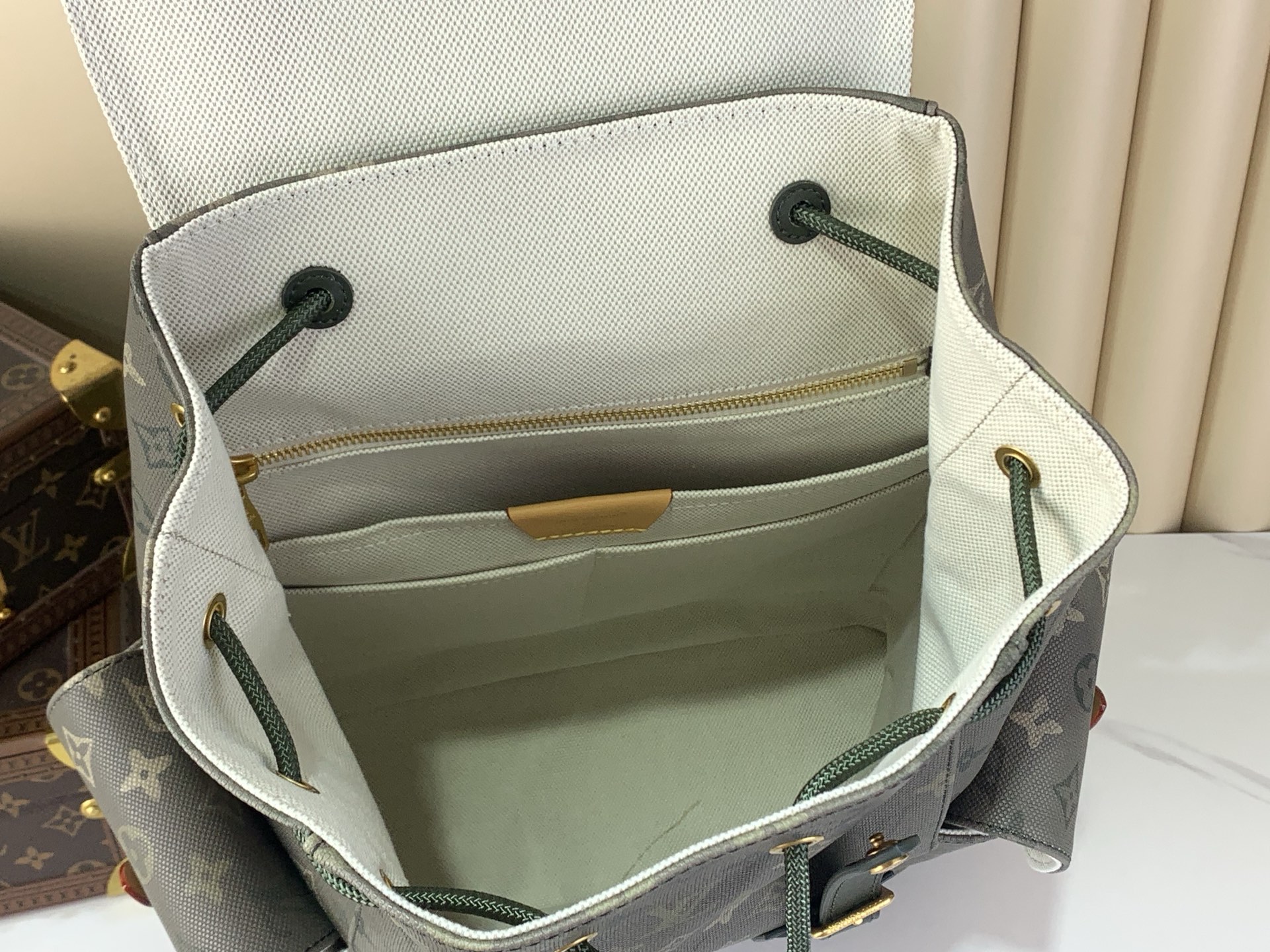 Louis Vuitton Backpack Cow Leather Brown M-l-s