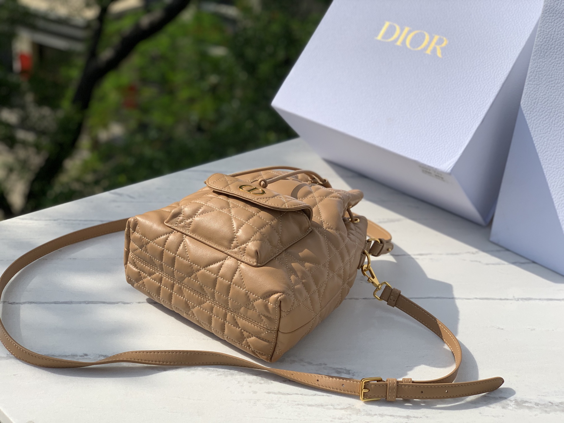 Dior Bucket Bag Sheepskin Gold M
