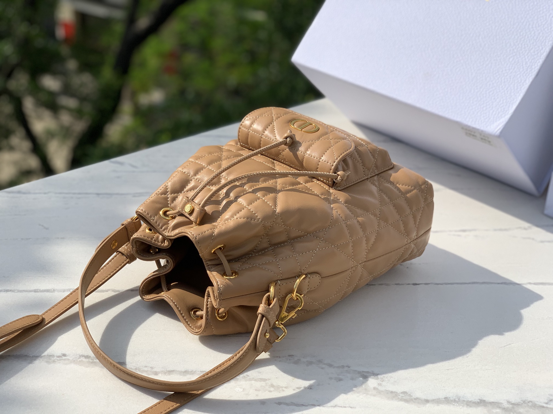 Dior Bucket Bag Sheepskin Gold M
