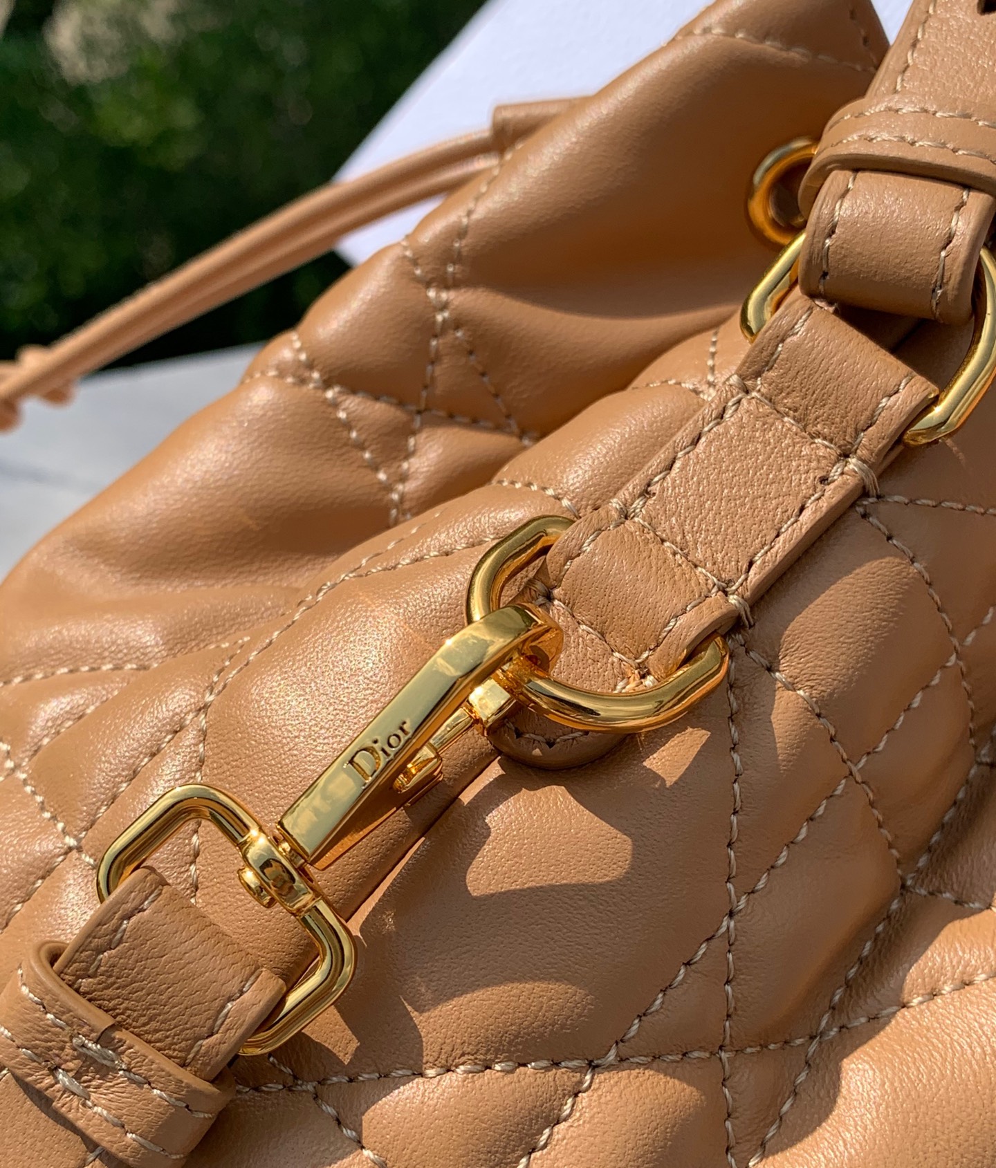 Dior Bucket Bag Sheepskin Gold M