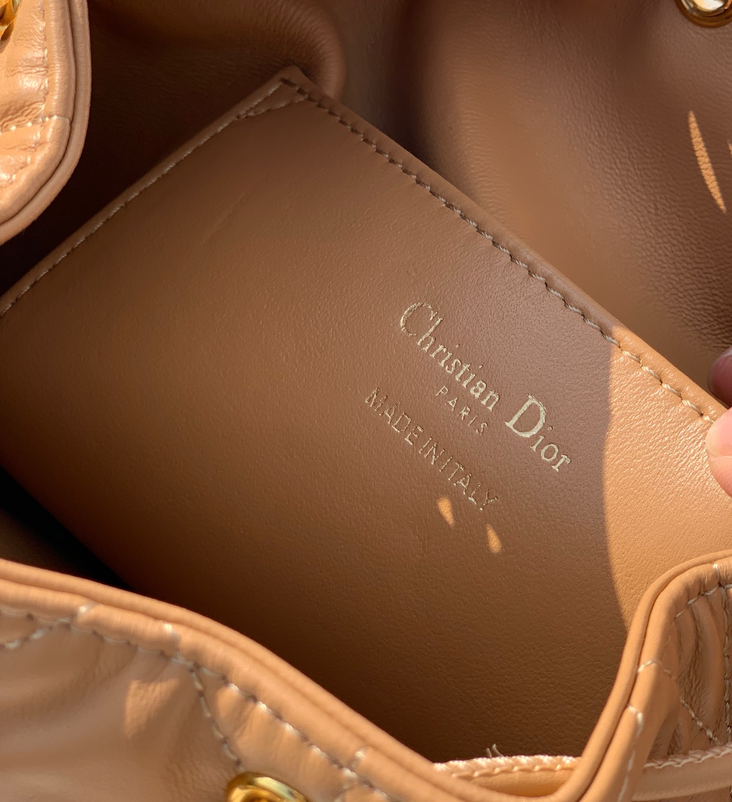 Dior Bucket Bag Sheepskin Gold M