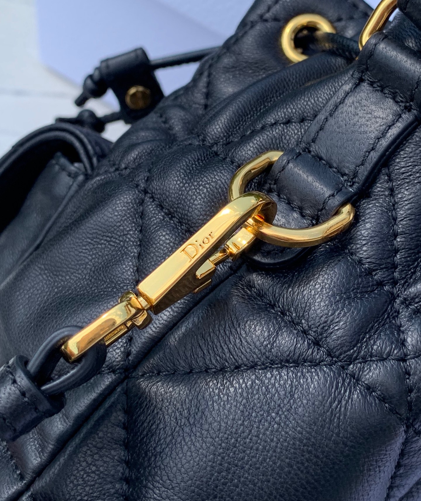 Dior Bucket Bag Sheepskin Gold 15cm