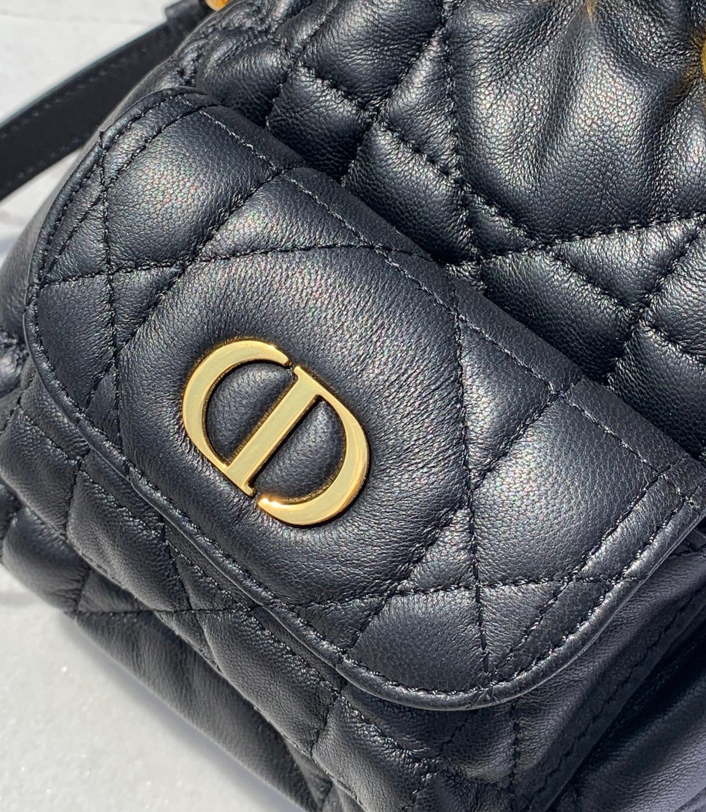 Dior Bucket Bag Sheepskin Gold 15cm