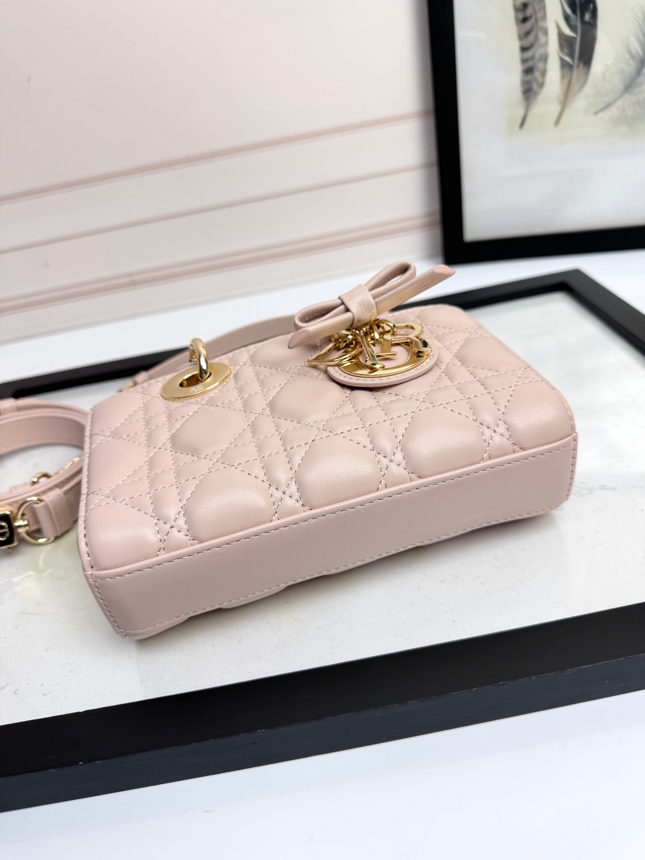 Dior Female Basic Bag Sheepskin Pink M-l