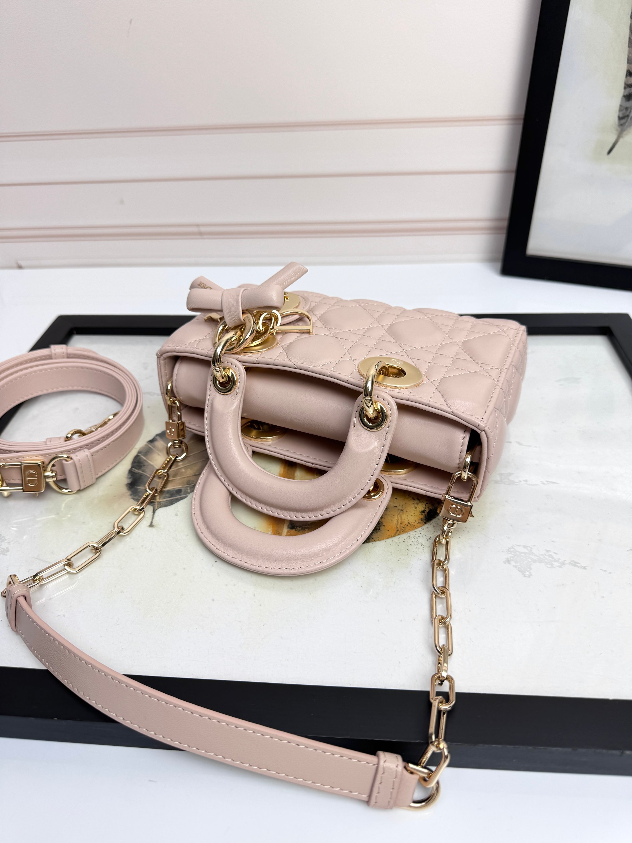 Dior Female Basic Bag Sheepskin Pink M-l