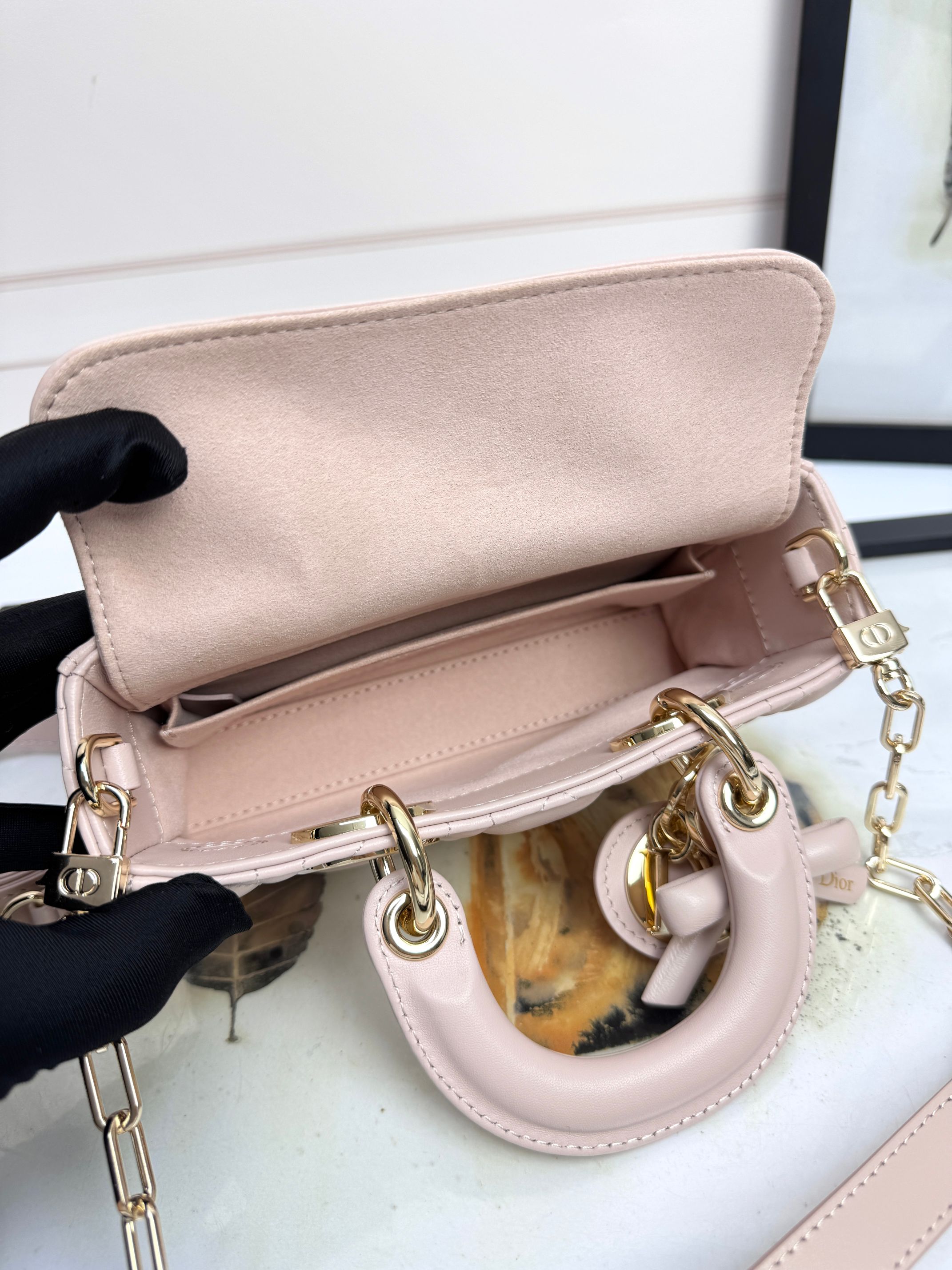 Dior Female Basic Bag Sheepskin Pink M-l