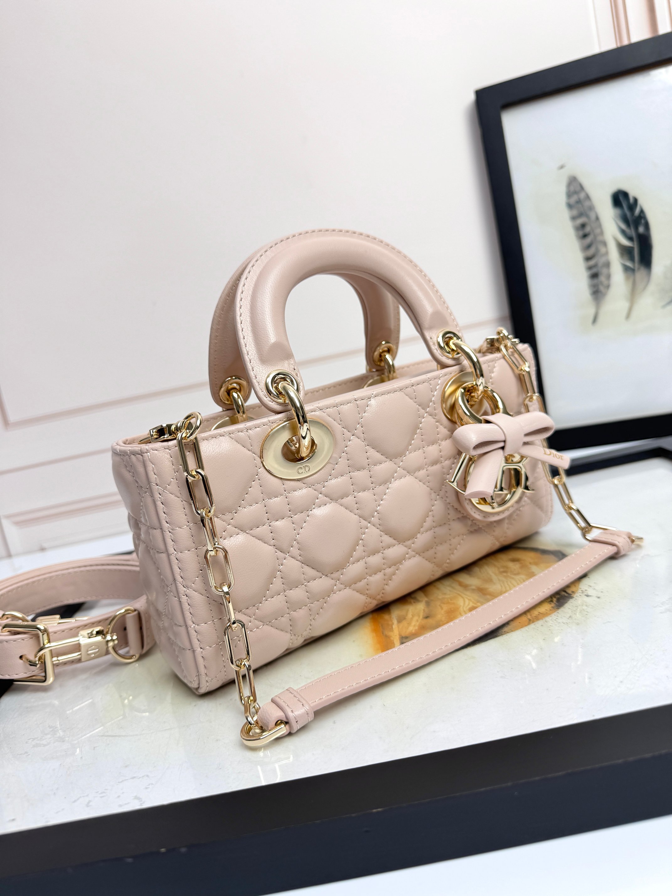 Dior Female Basic Bag Sheepskin Pink M-l