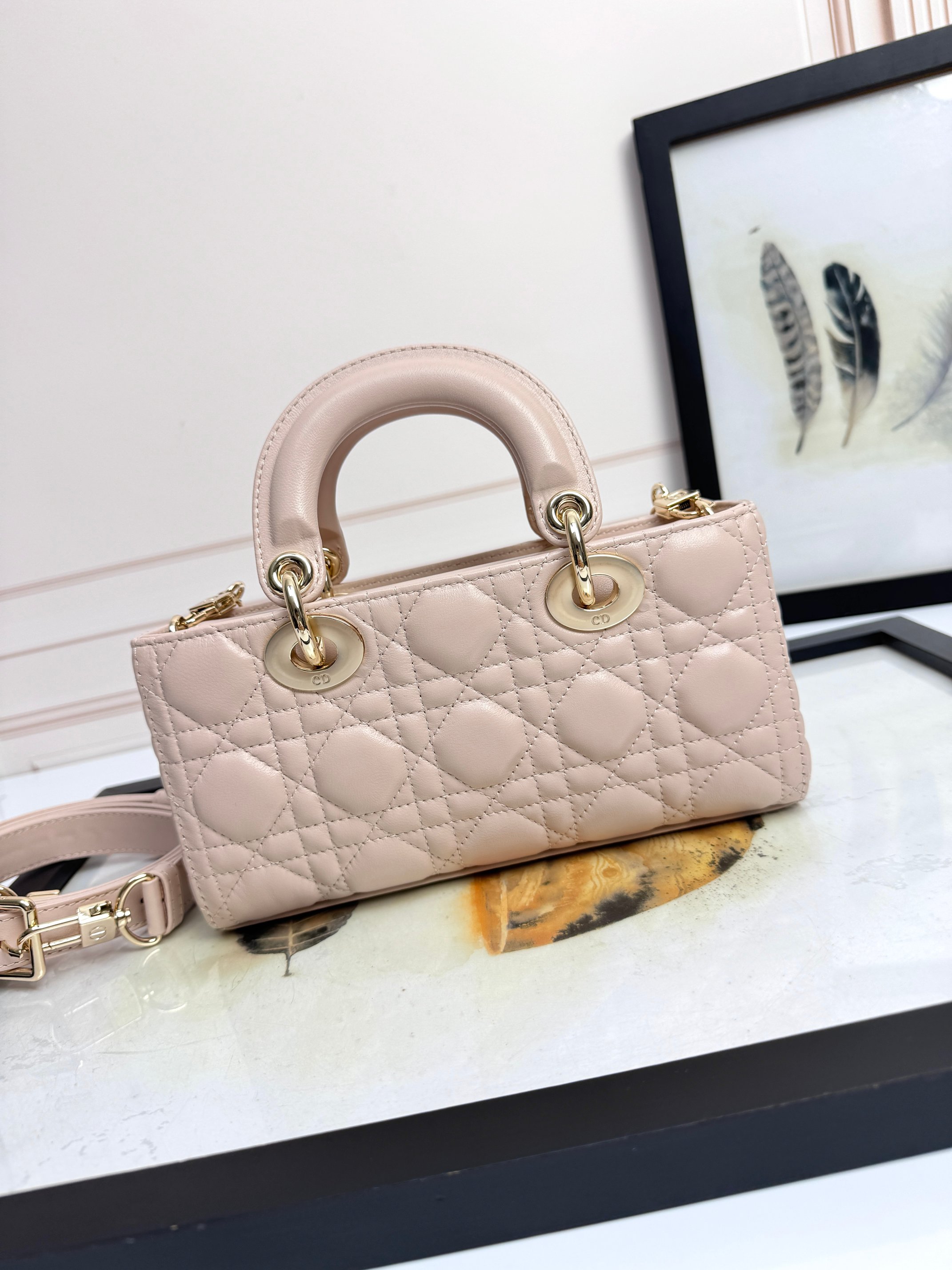 Dior Female Basic Bag Sheepskin Pink M-l