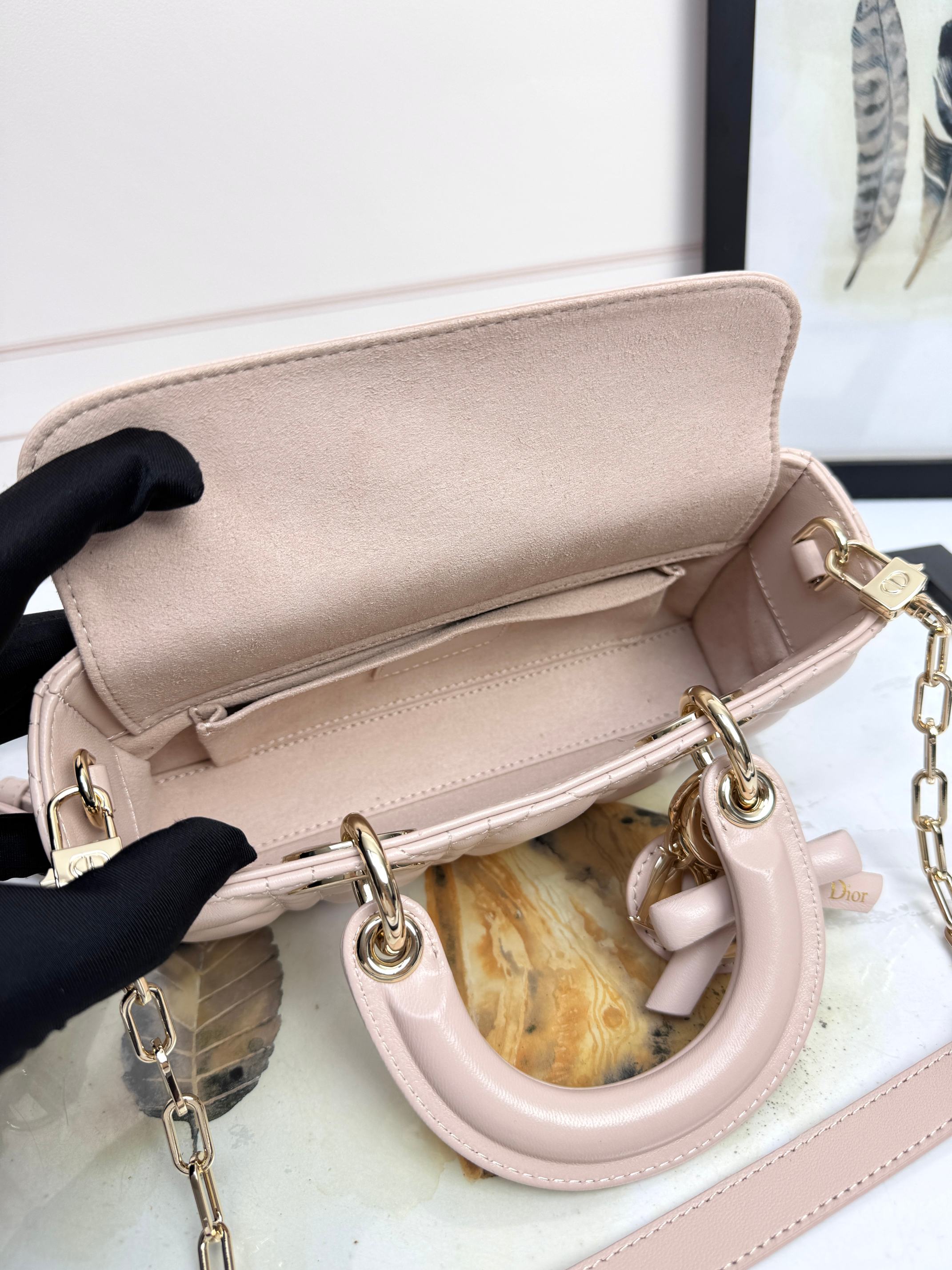 Dior Female Basic Bag Sheepskin Pink M-l