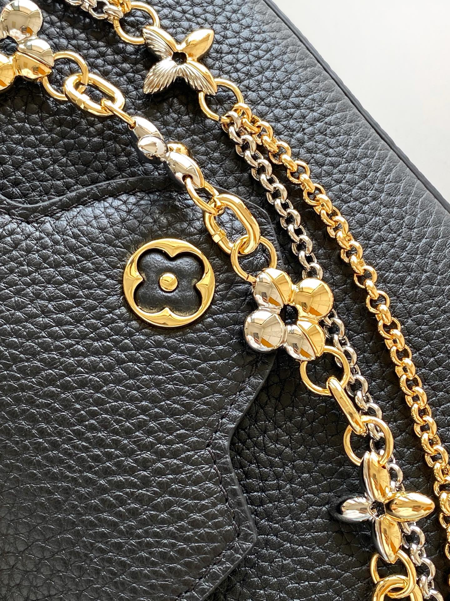 Louis Vuitton Basic Bag Cow Leather Black M-l-s