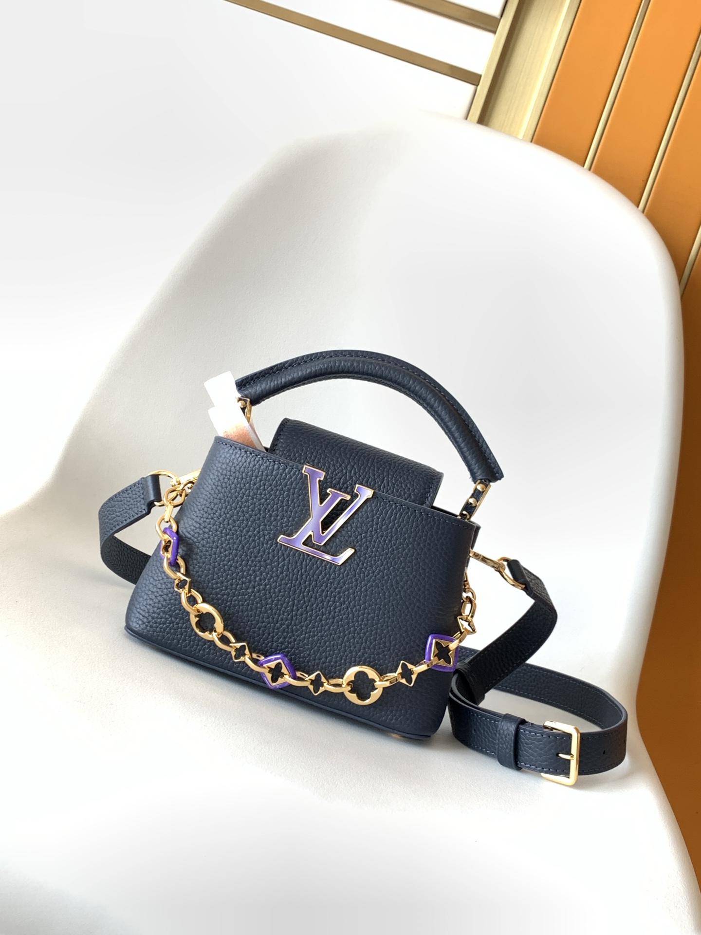 Louis Vuitton Basic Bag Cow Leather Black M-l-s