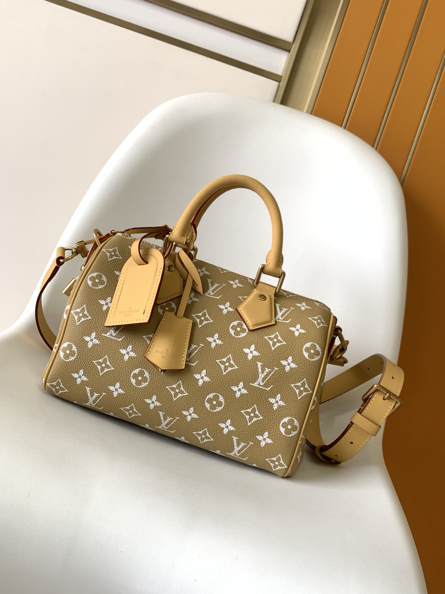 Louis Vuitton Basic Bag Cow Leather Gold 15cm-m-l-s