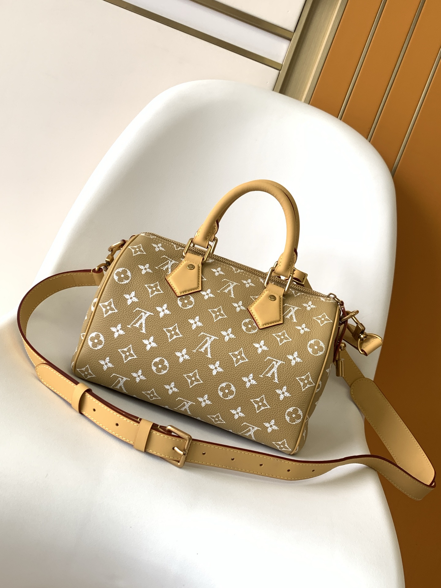 Louis Vuitton Basic Bag Cow Leather Gold 15cm-m-l-s