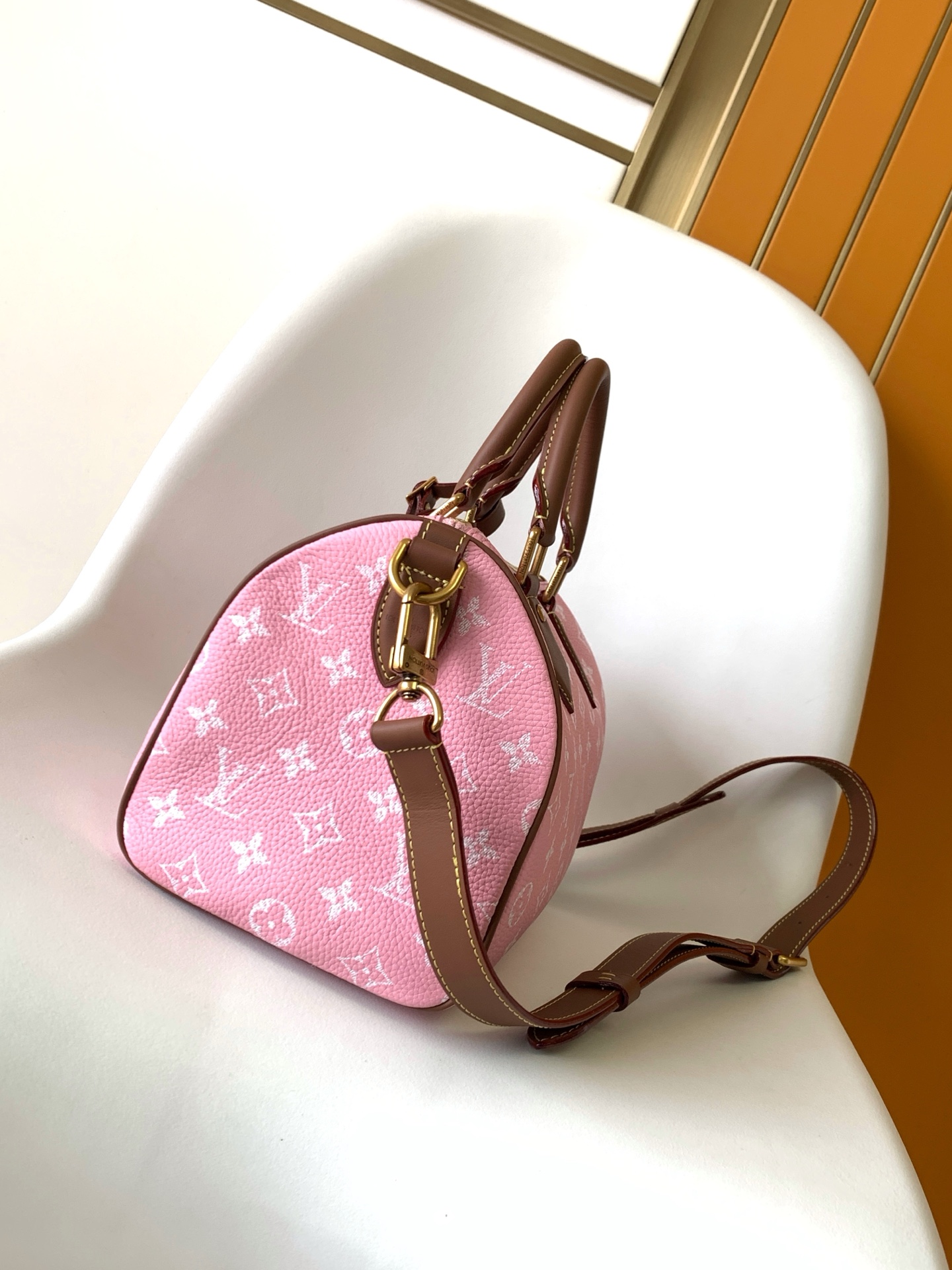 Louis Vuitton Basic Bag Cow Leather Gold 15cm-m-l-s