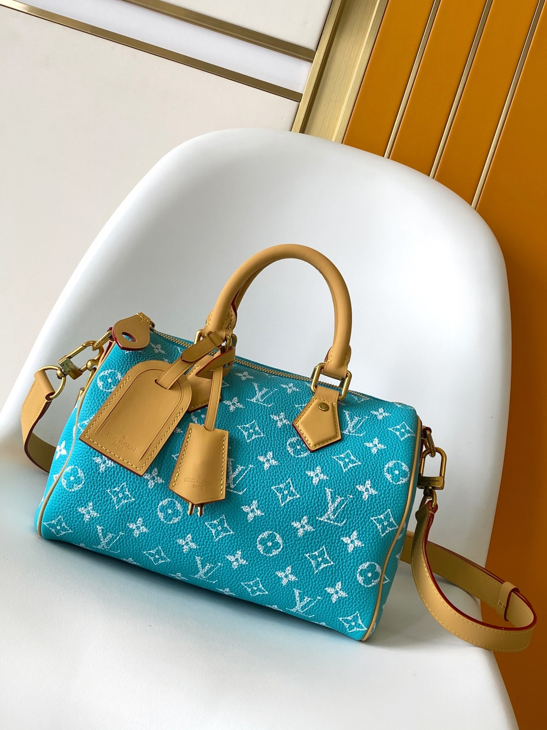 Louis Vuitton Basic Bag Cow Leather Blue 15cm-m-l-s