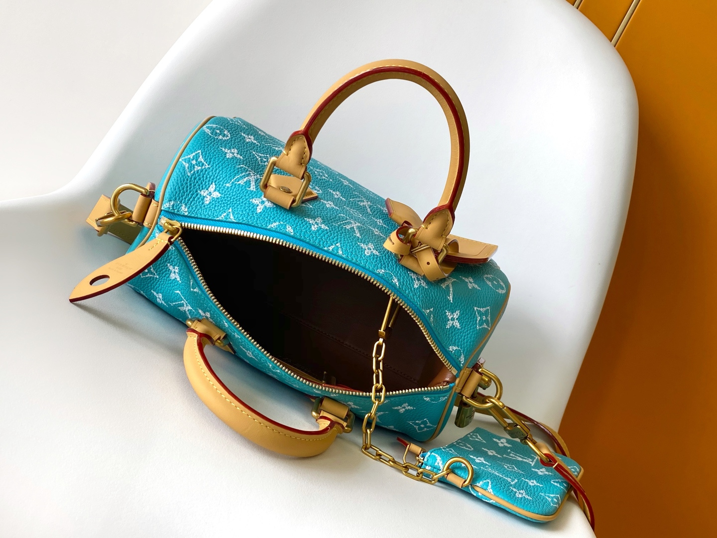 Louis Vuitton Basic Bag Cow Leather Blue 15cm-m-l-s