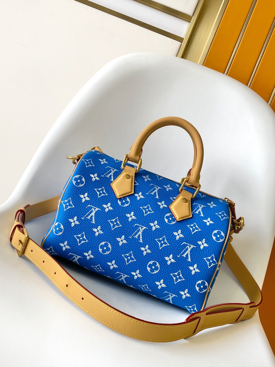 Louis Vuitton Basic Bag Cow Leather Blue 15cm-m-l-s