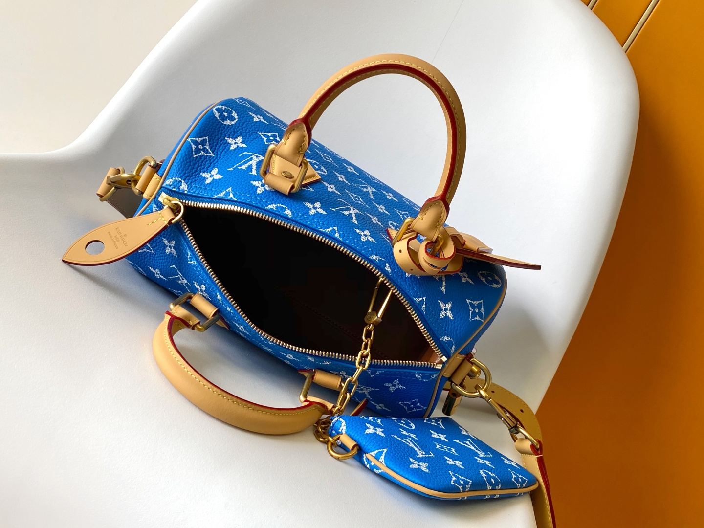 Louis Vuitton Basic Bag Cow Leather Blue 15cm-m-l-s