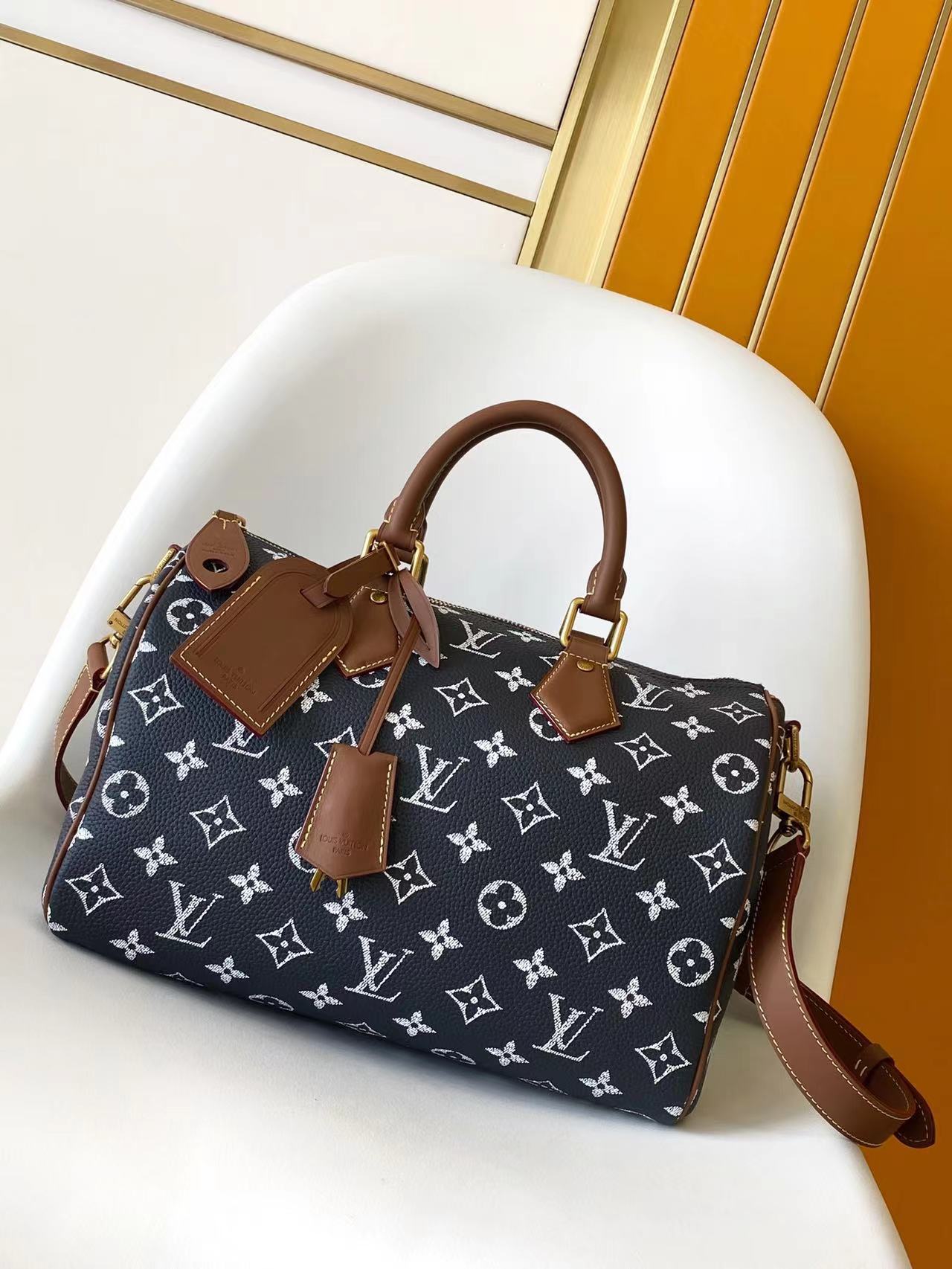 Louis Vuitton Basic Bag Cow Leather Black M-l-s