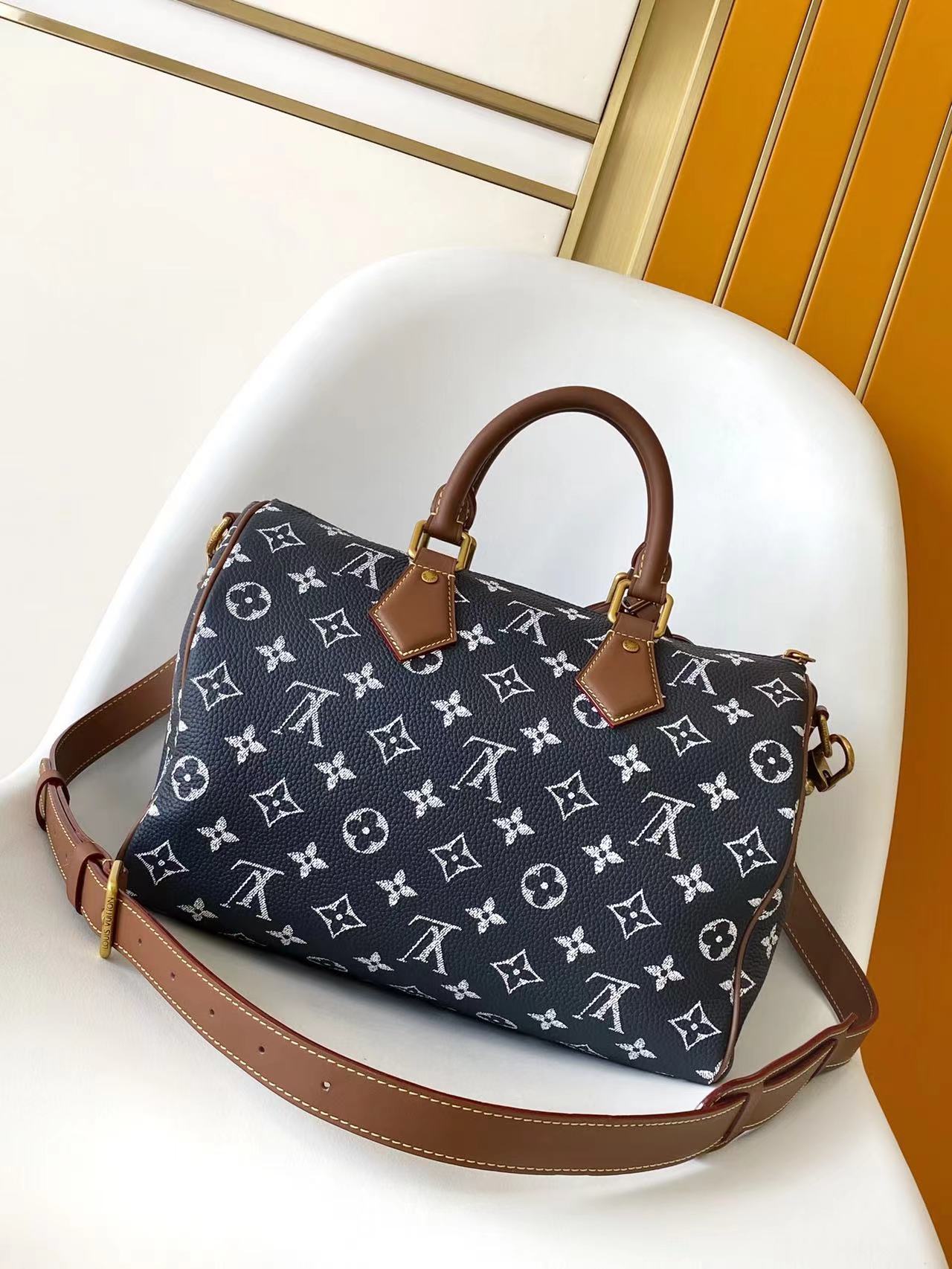 Louis Vuitton Basic Bag Cow Leather Black M-l-s