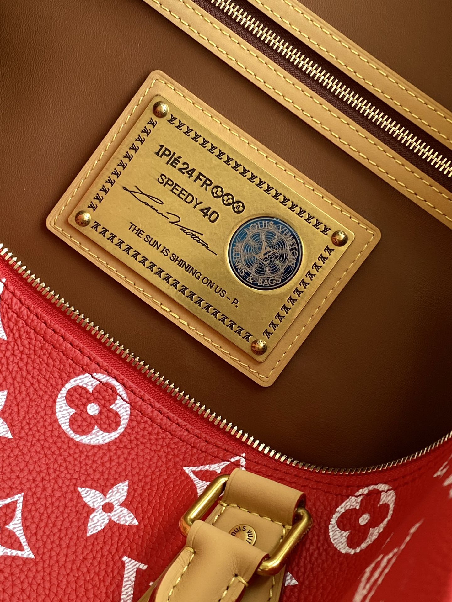 Louis Vuitton Basic Bag Cow Leather Red M-l-s