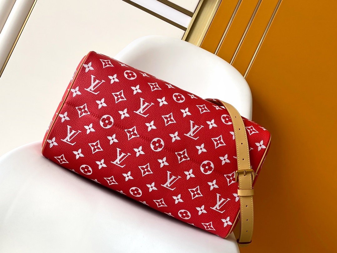 Louis Vuitton Basic Bag Cow Leather Red M-l-s