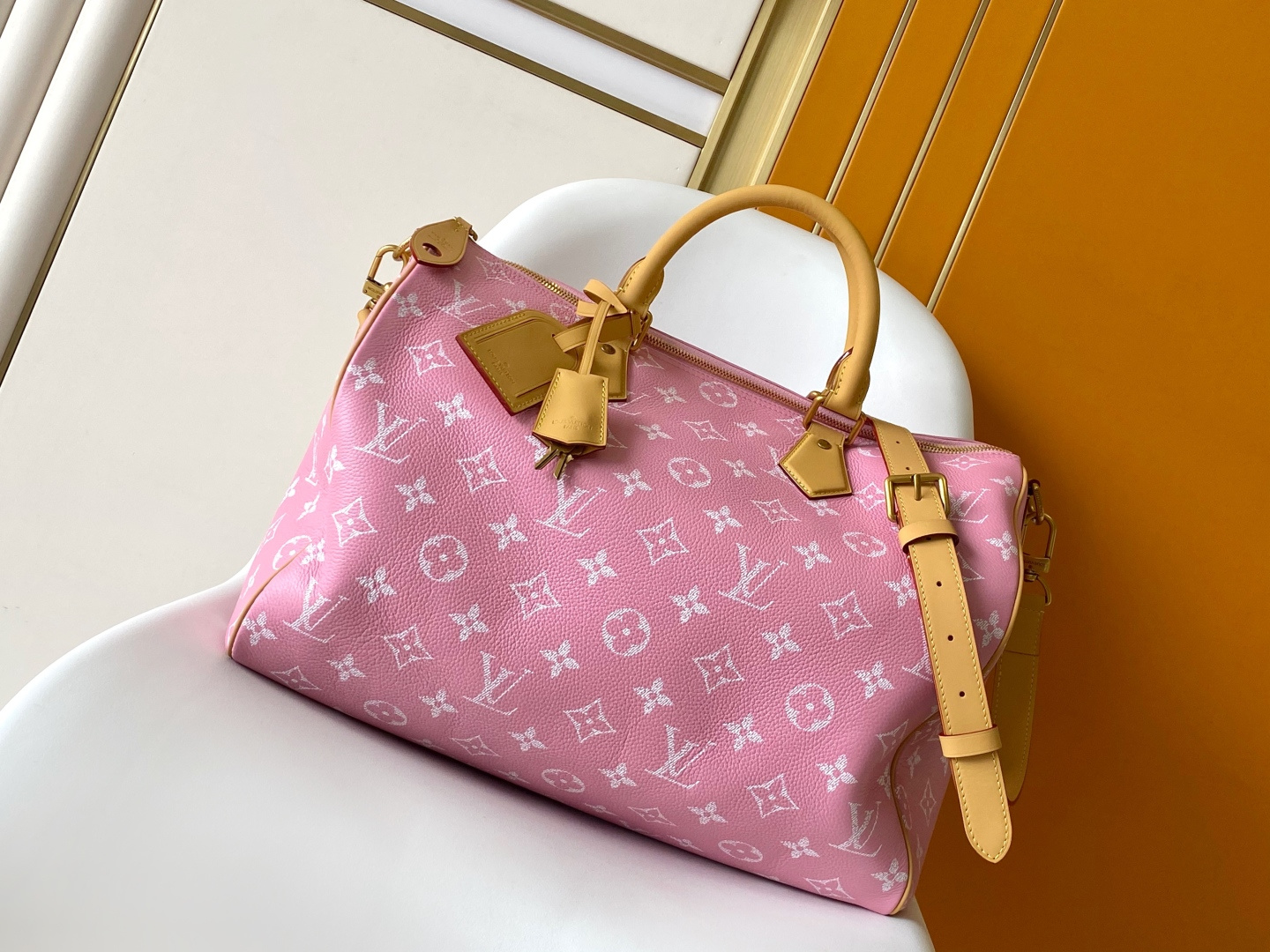 Louis Vuitton Basic Bag Cow Leather Red M-l-s