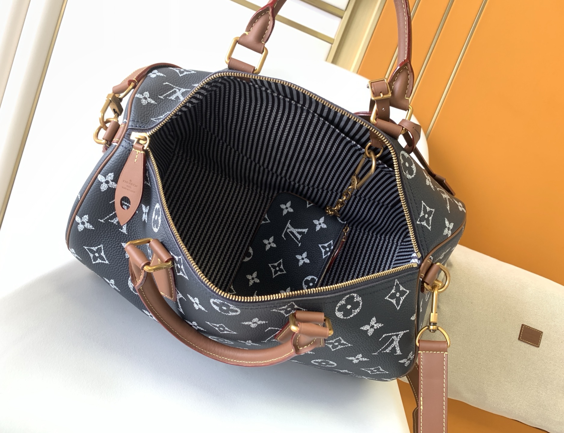 Louis Vuitton Basic Bag Cow Leather Black M-l-s