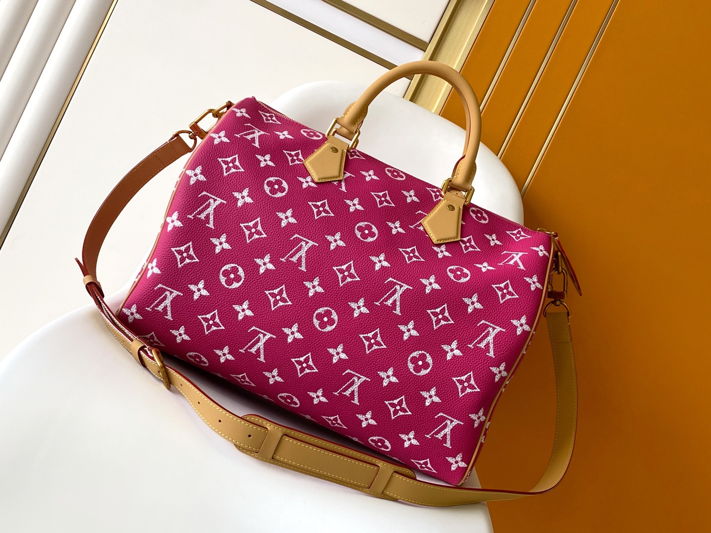 Louis Vuitton Basic Bag Cow Leather Red M-l-s