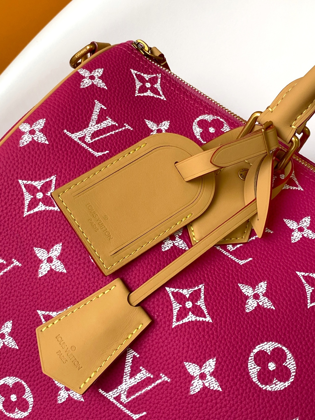 Louis Vuitton Basic Bag Cow Leather Red M-l-s