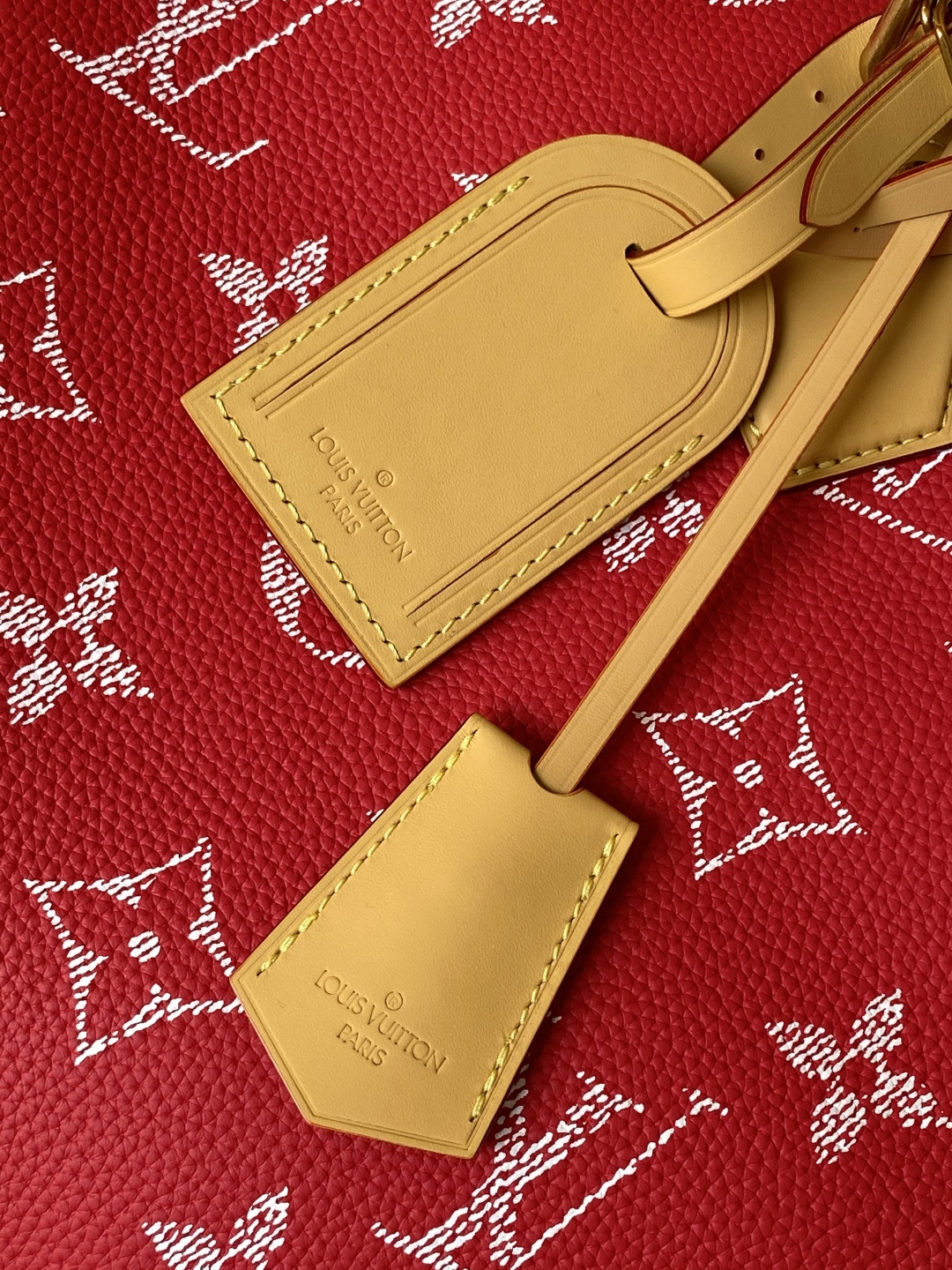 Louis Vuitton Basic Bag Cow Leather Red M-l-s