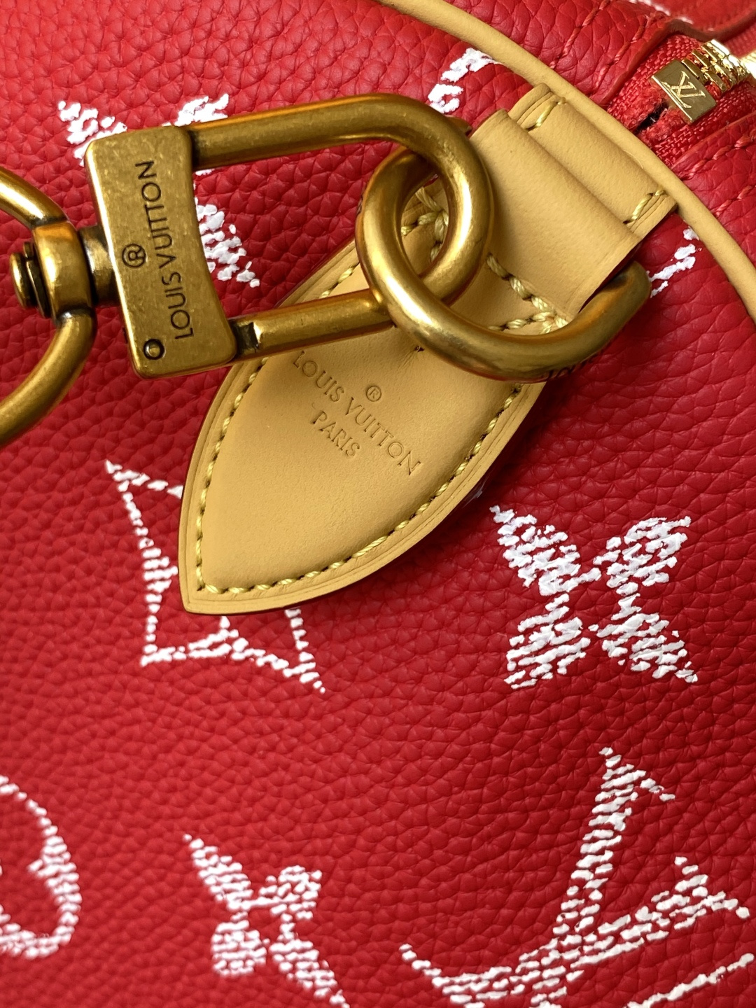 Louis Vuitton Basic Bag Cow Leather Red M-l-s