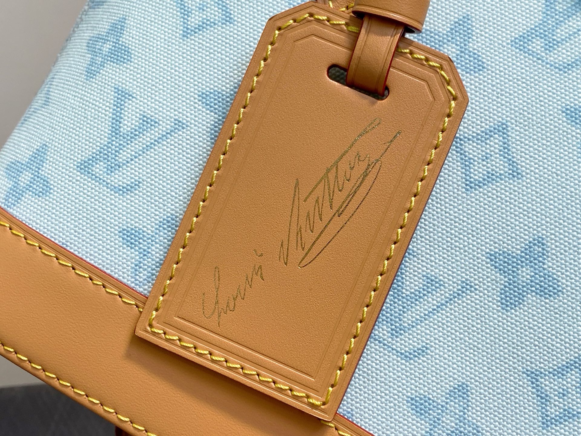 Louis Vuitton Basic Bag Cow Leather Blue M-l-s