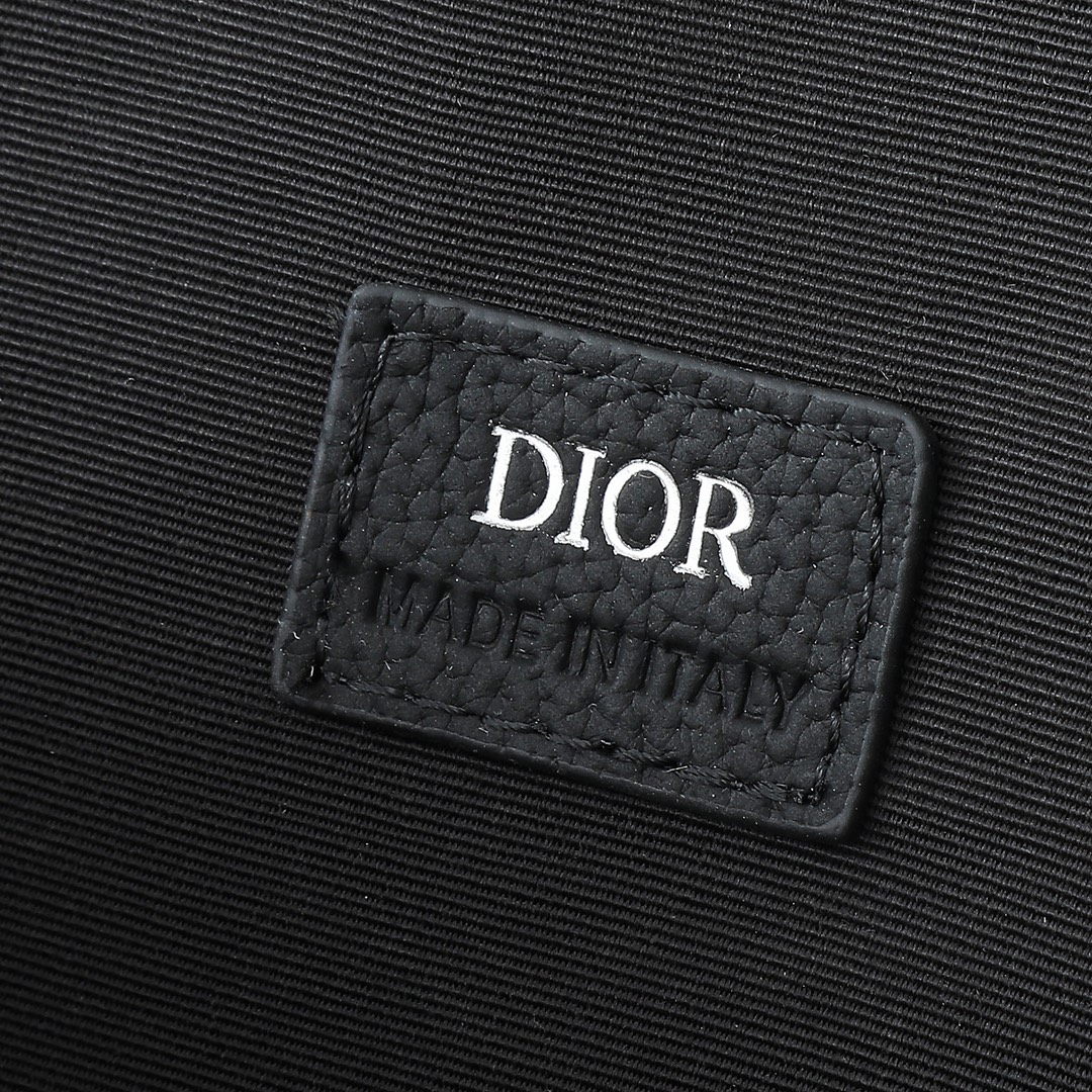 Dior Briefcase Cow Leather Black Foldable L-s