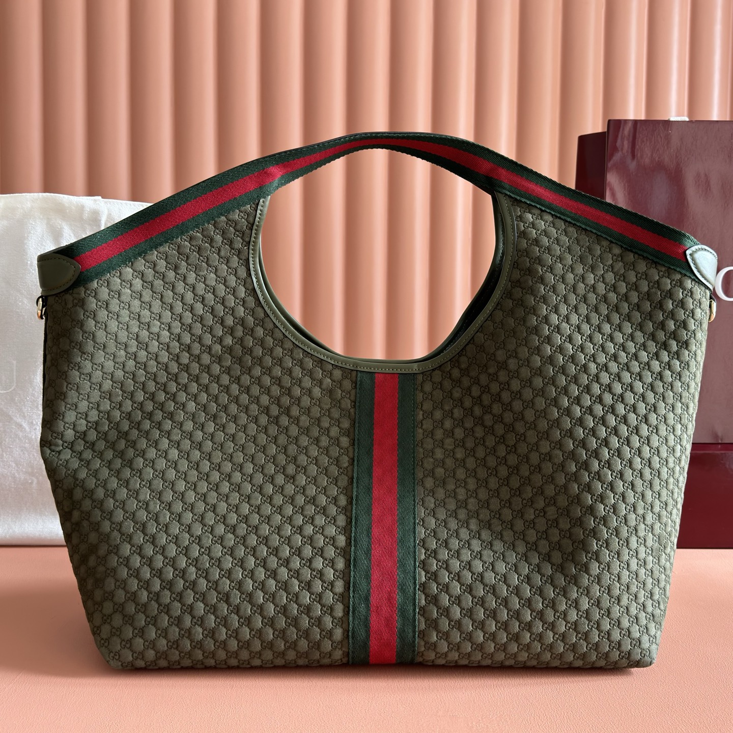 Gucci Tote Bag Canvas Brown Large Capacity L