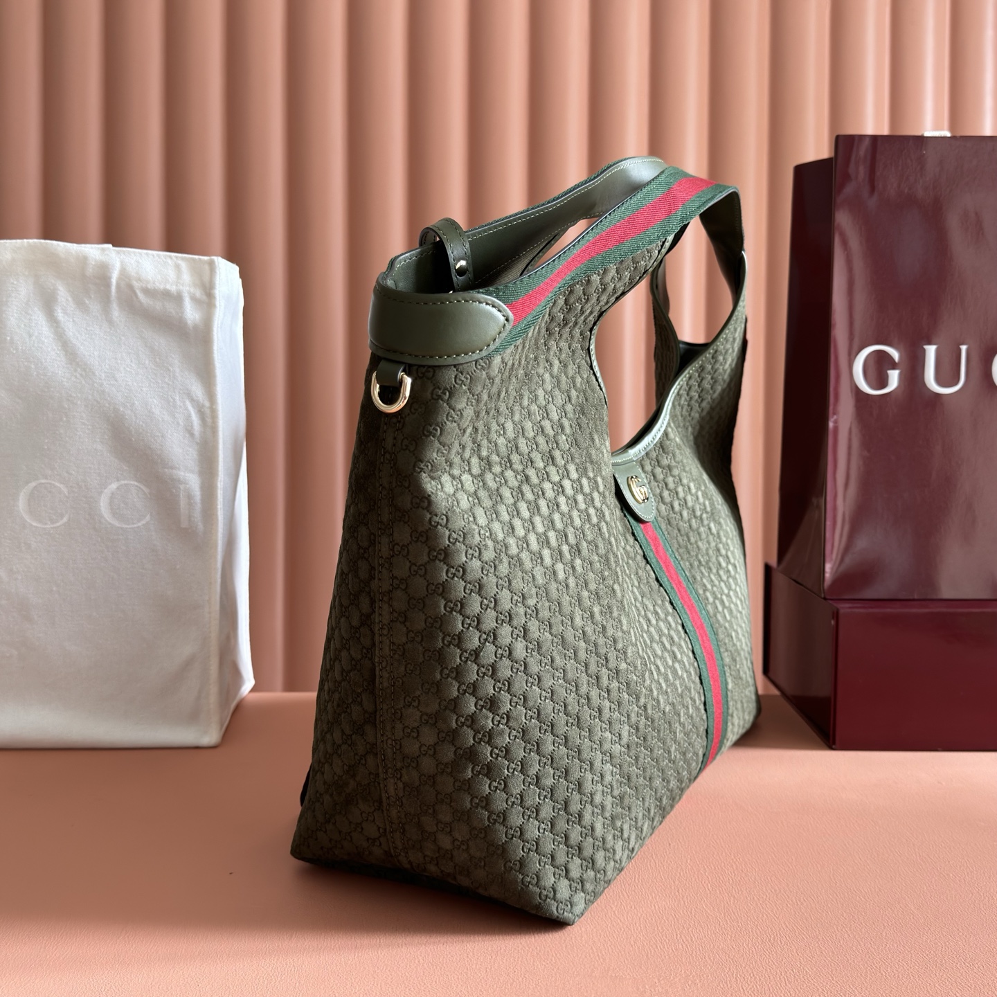 Gucci Tote Bag Canvas Brown Large Capacity L