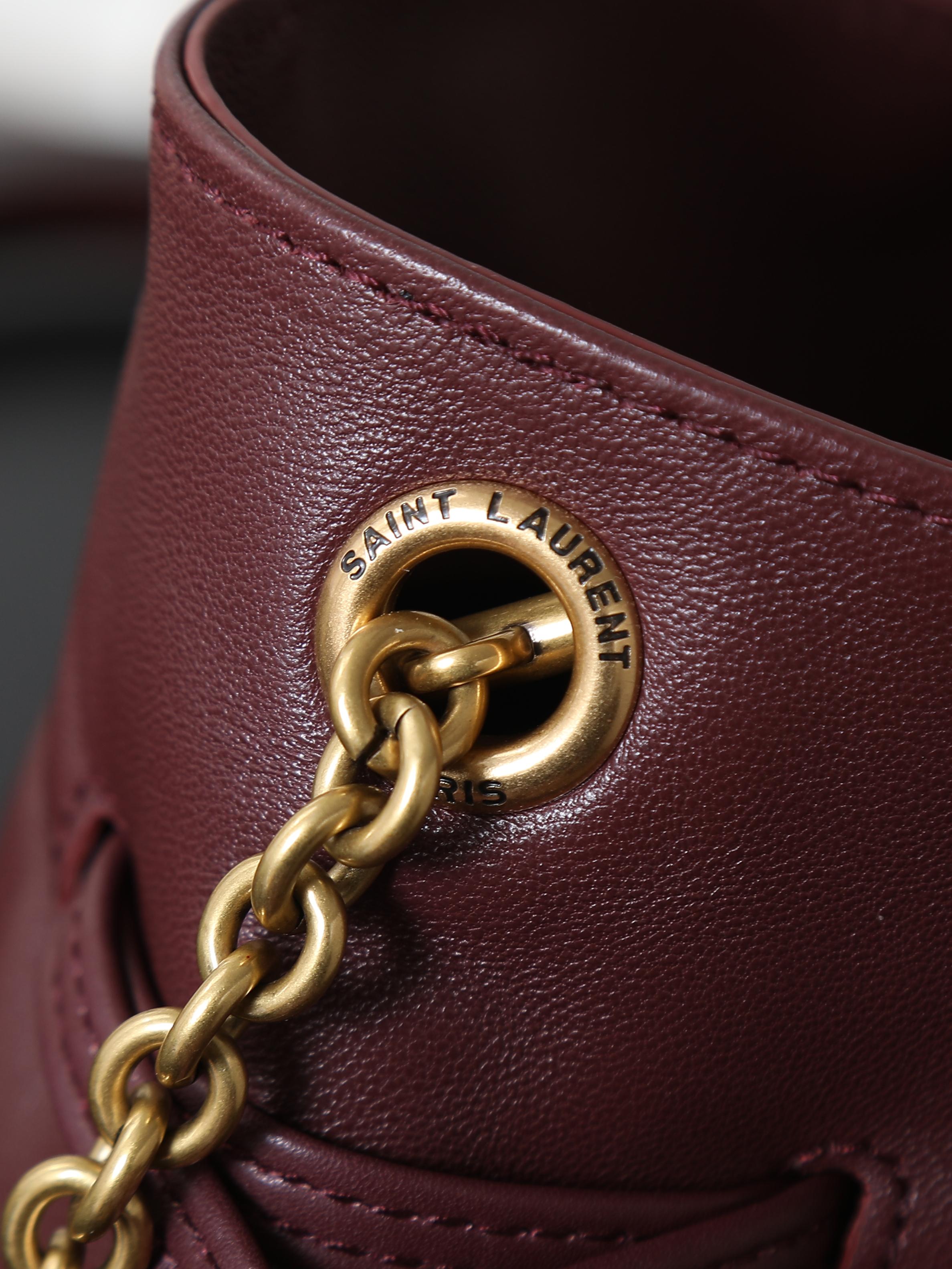 Ysl Tote Bag Sheepskin Red 11cm-m-l-s