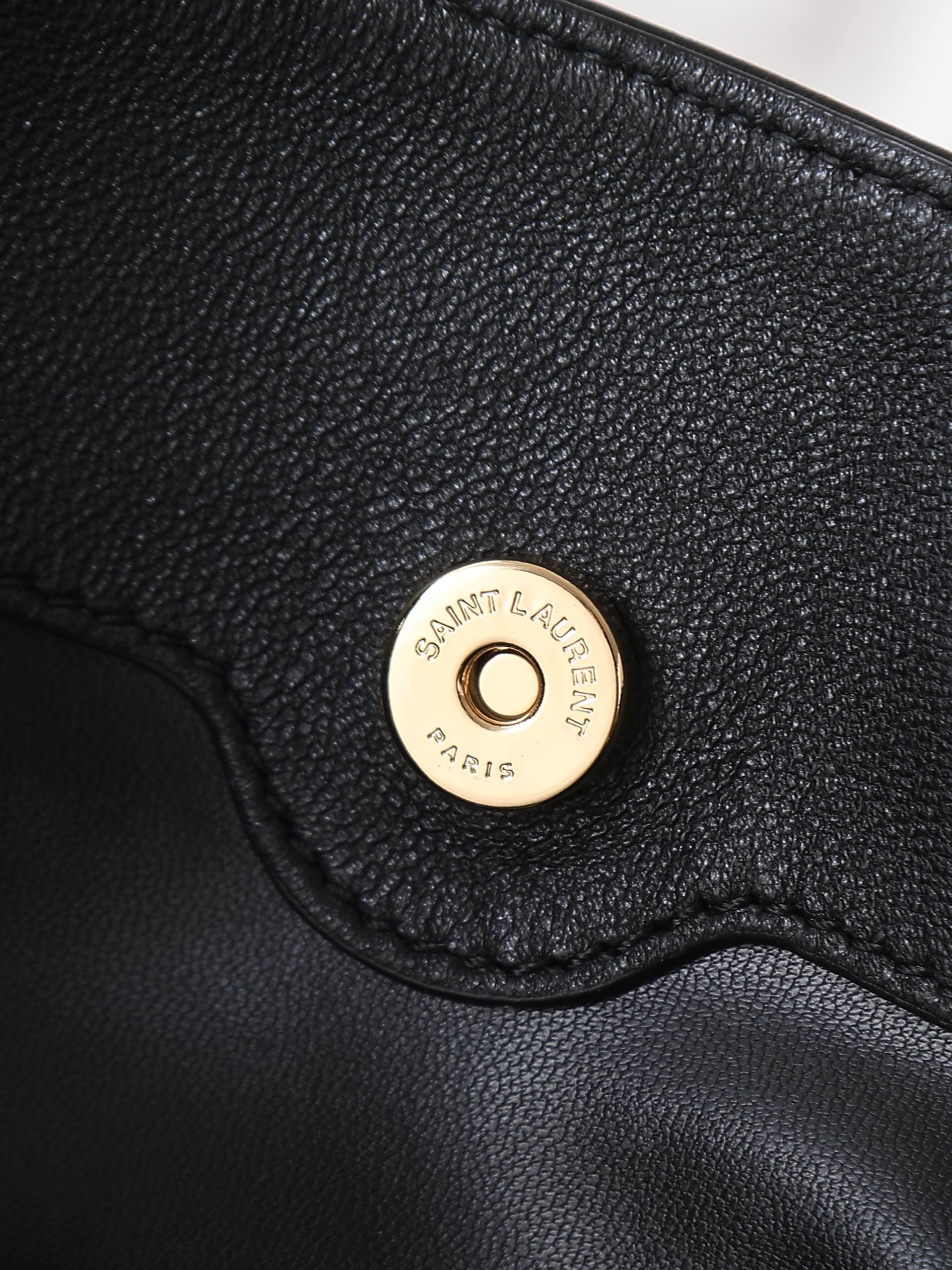 Ysl Tote Bag Sheepskin Black 11cm-m-l-s