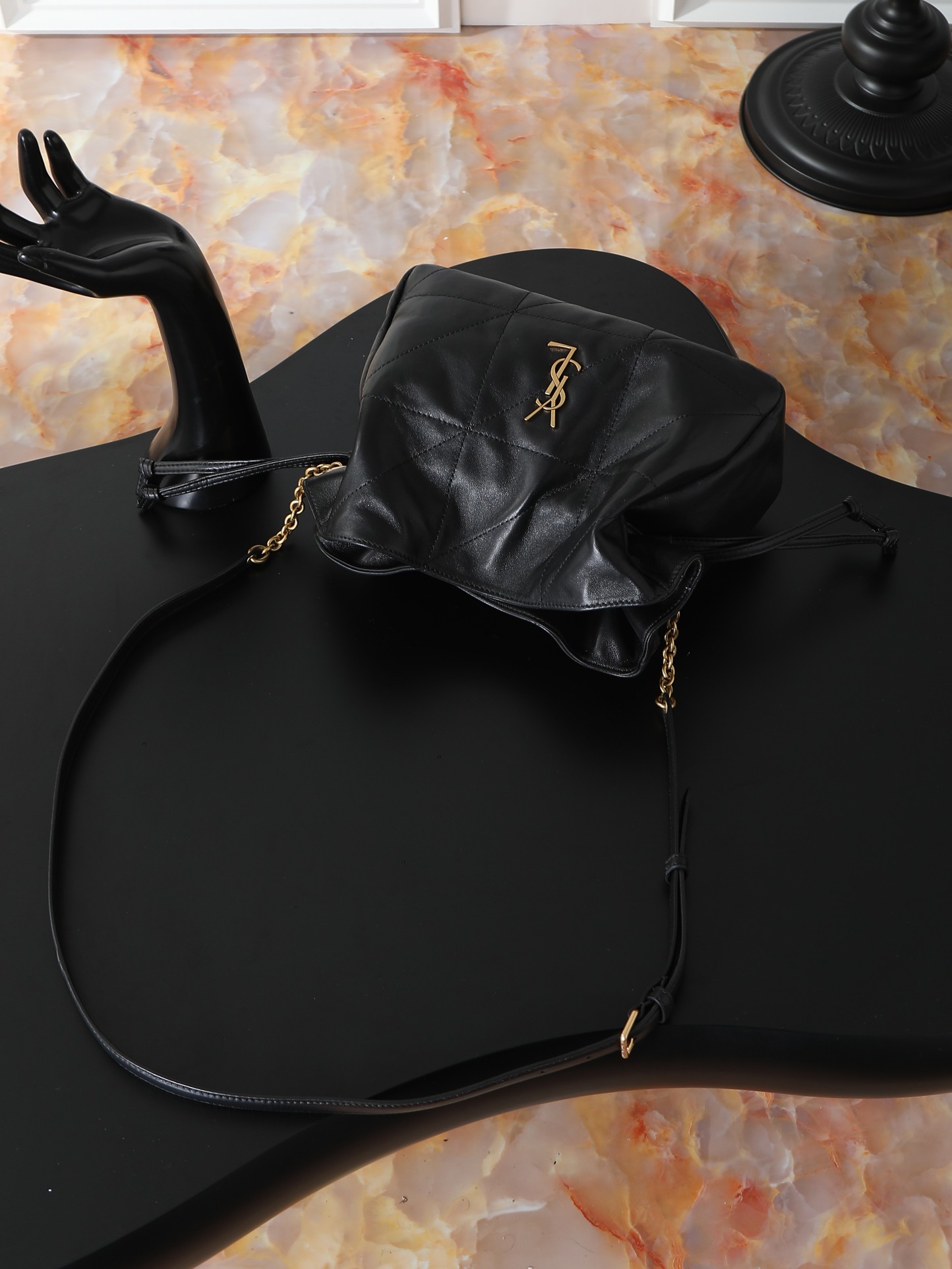 Ysl Tote Bag Sheepskin Black 11cm-m-l-s