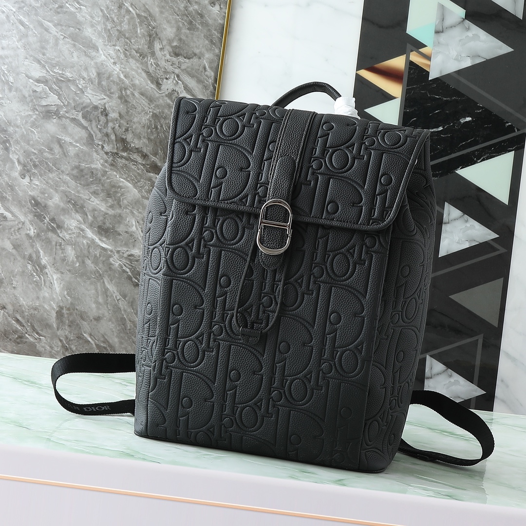 Dior Shoulder Bag Cow Leather Black L-s-231l