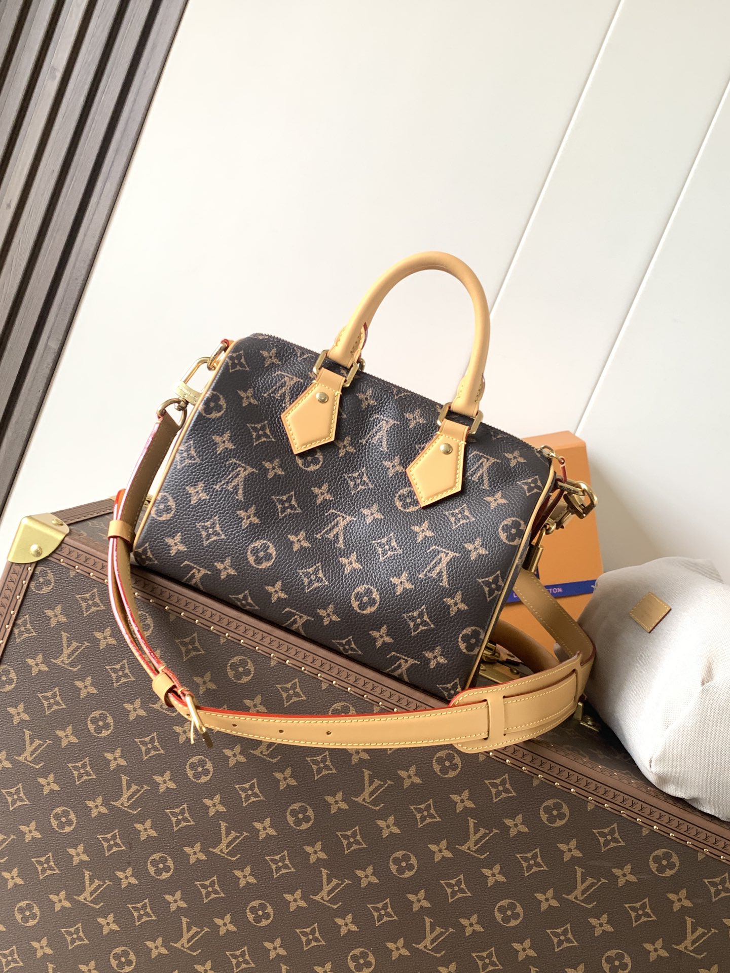 Louis Vuitton Basic Bag Cow Leather Red M-l-s