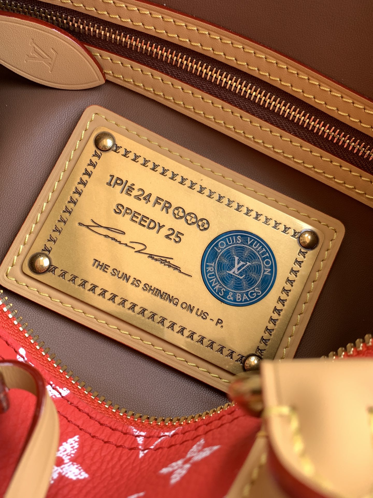 Louis Vuitton Basic Bag Cow Leather Red M-l-s