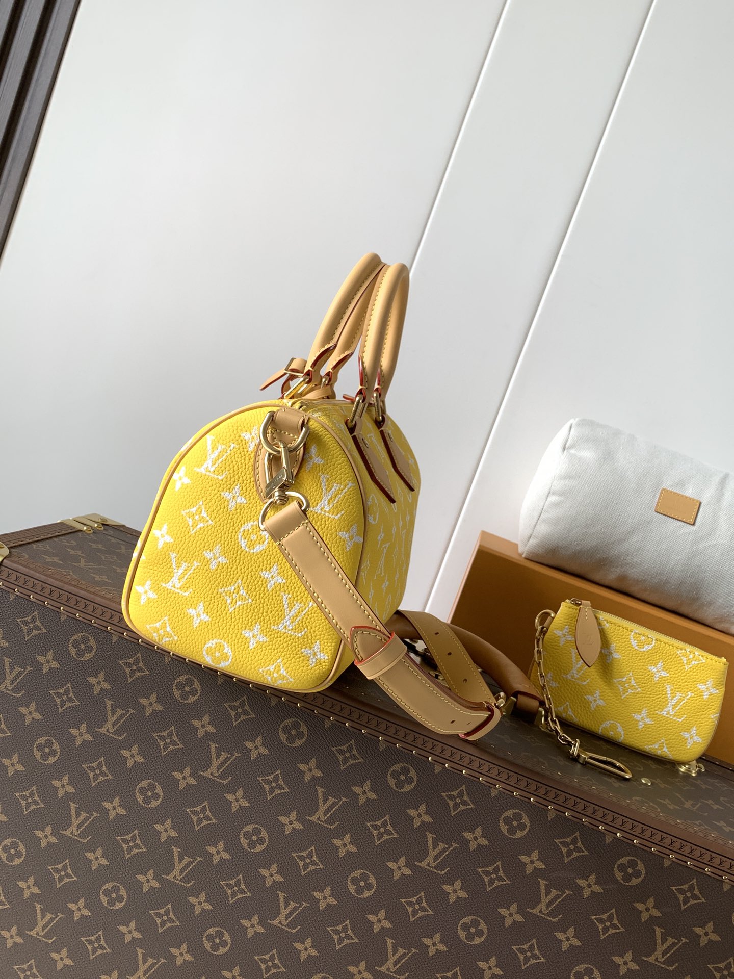 Louis Vuitton Basic Bag Cow Leather Red M-l-s