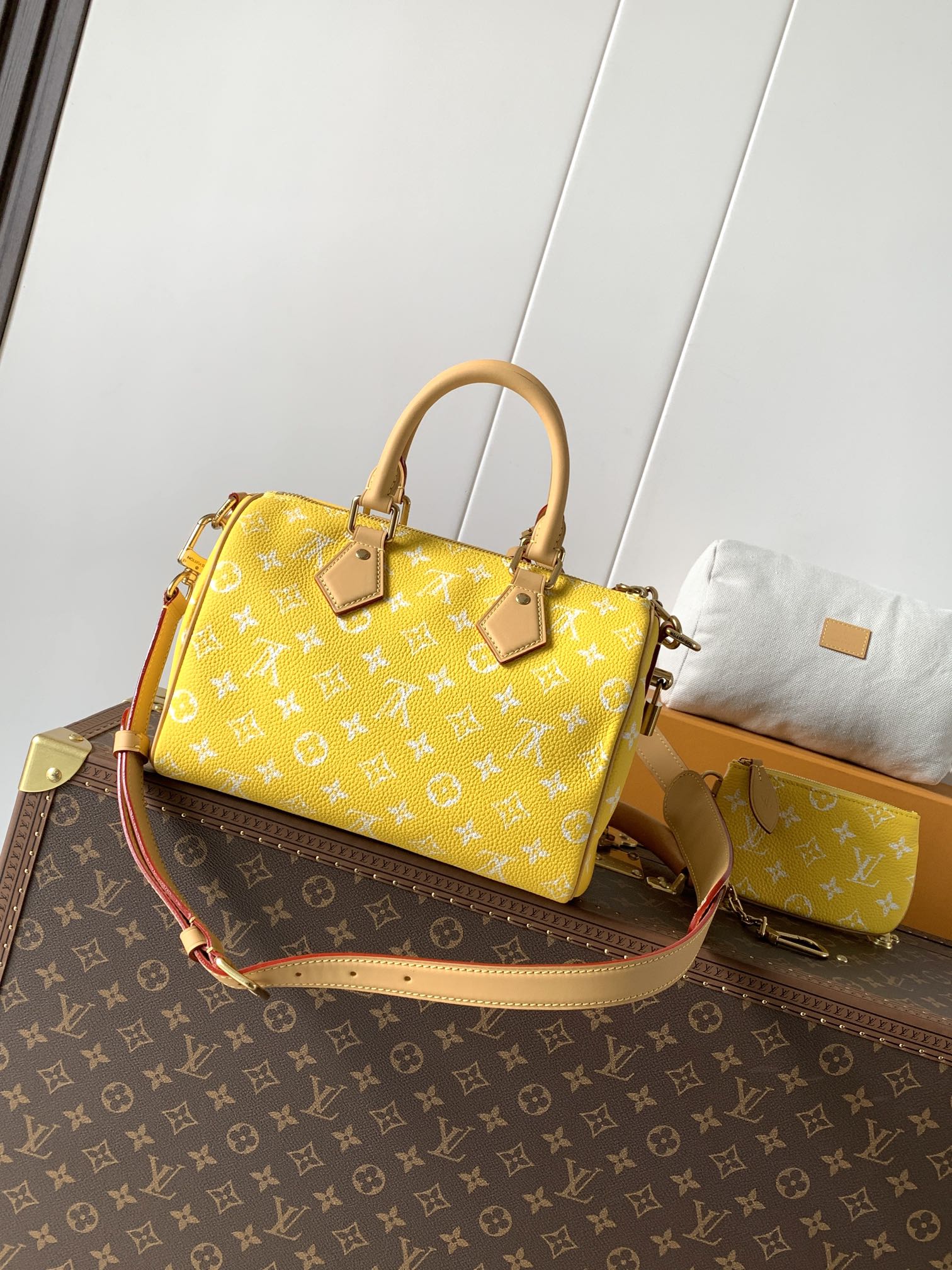 Louis Vuitton Basic Bag Cow Leather Red M-l-s